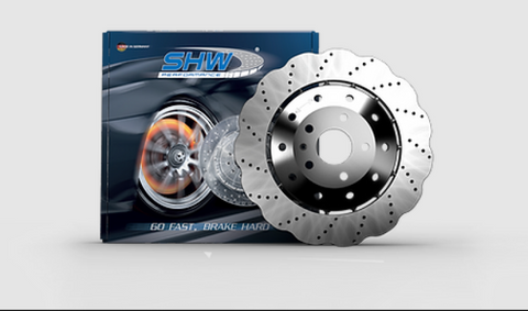 SHW 14-20 Audi R8 5.2L (Excl Ceramic Brake) Rear Drill-Dimp Lightweight Wavy Brake Rotor(4S0615601B) - ARX48211