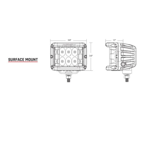 Rigid Industries D-SS Spot w/ Amber PRO Lens (Pair) - 262214