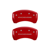 MGP 4 Caliper Covers Engraved Front & Rear With out stripes/Dodge Red finish silver ch - 12199SDD4RD