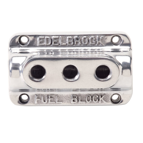 Edelbrock Fuel Block Triple Polished - 12851