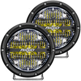 Rigid Industries 360-Series 6in LED Off-Road Drive Beam - White Backlight (Pair) - 36204