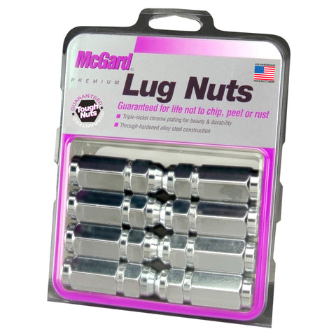 McGard Hex Lug Nut (Cone Seat / Duplex) 9/16-18 / 7/8 Hex / 2.5in. Length (8-Pack) - Chrome - 64806