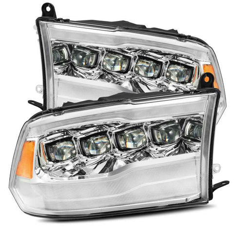 AlphaRex 09-18 Dodge Ram 1500HD NOVA LED Projector Headlights Plank Style Design Chrome w/DRL - 880591