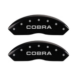 MGP 4 Caliper Covers Engraved Front & Rear Cobra Black finish silver ch - 10017SCOBBK