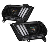 Spyder 10-13 Ford Mustang - Halogen - Projector Headlights - LED Signals -Black (PRO-YD-FM2010V2-BK) - 5085429