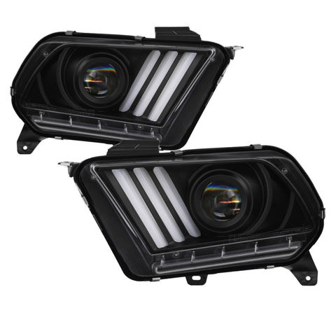 Spyder 10-13 Ford Mustang - Halogen - Projector Headlights - LED Signals -Black (PRO-YD-FM2010V2-BK) - 5085429