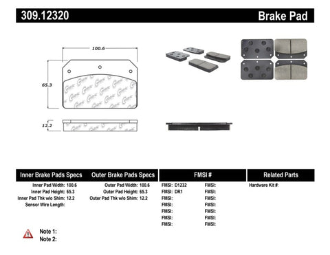 StopTech Performance Brake Pads - 309.12320