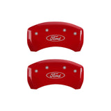 MGP 4 Caliper Covers Engraved Front & Rear Oval logo/Ford Red finish silver ch - 10230SFRDRD