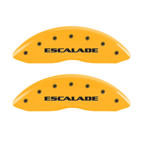 MGP 4 Caliper Covers Engraved Front Escalade Engraved Rear ESV Yellow finish black ch - 35015SESVYL