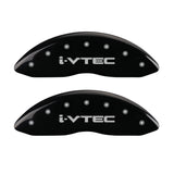 MGP 4 Caliper Covers Engraved Front & Rear i-Vtec Black finish silver ch - 20219SIVTBK