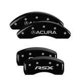 MGP 4 Caliper Covers Engraved Front Acura Engraved Rear RSX Black finish silver ch - 39003SRSXBK