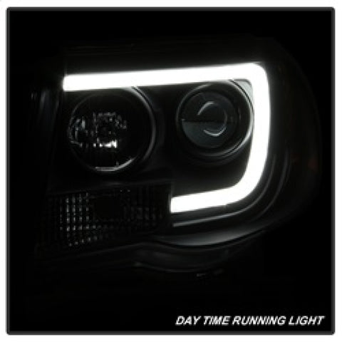 Spyder Toyota Tacoma 05-11 Projector Headlights - Light Bar DRL - Black PRO-YD-TT05V2-LB-BK - 5084514