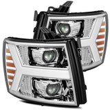 AlphaRex 07-13 Chevy 1500HD PRO-Series Proj Headlights Plank Style Chrome w/Activ Light/Seq Signal - 880204