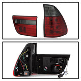 Spyder BMW E53 X5 00-06 4PCS Euro Style Tail Lights- Red Smoke ALT-YD-BE5300-RS - 5000842