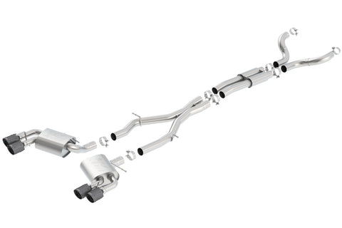 Borla 16-17 Chevy Camaro 6.2L 4in Dual CF Tips w/Black Core Dual Split Exit ATAK Catback Exhaust - 140688CFBA