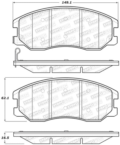 StopTech Street Brake Pads - 308.12640