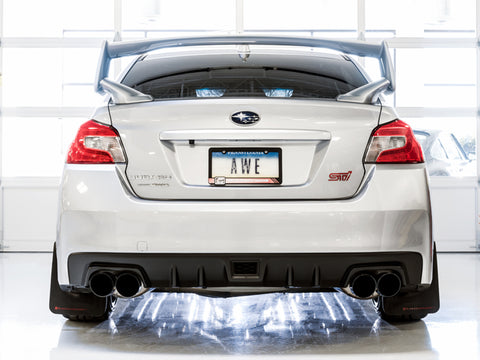 AWE Tuning Subaru STI VA / WRX GV / STI GV Sedan Touring Edition Exhaust - Diamond Black Tip (102mm) - 3015-43108