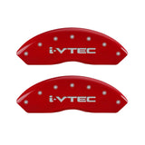 MGP 4 Caliper Covers Engraved Front & Rear i-Vtec Red finish silver ch - 39014SIVTRD