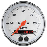 Autometer Arctic White 3-3/8in Electric Speedometer with 2-1/16in Volt/Water/Oil/Fuel - 1350