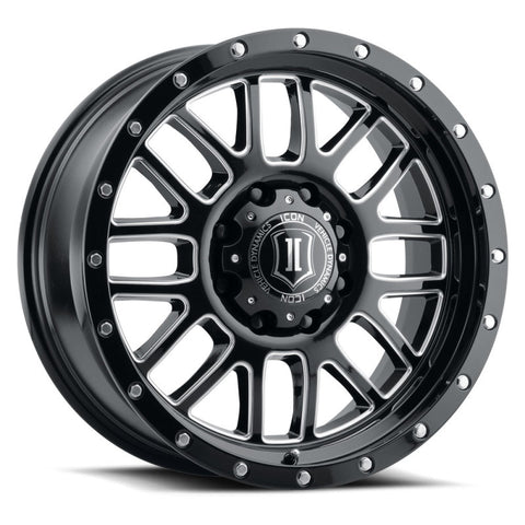 ICON Alpha 20x9 8x6.5in 19mm Offset 5.75in BS Gloss Black Milled Spokes Wheel - 1220908057GBMW