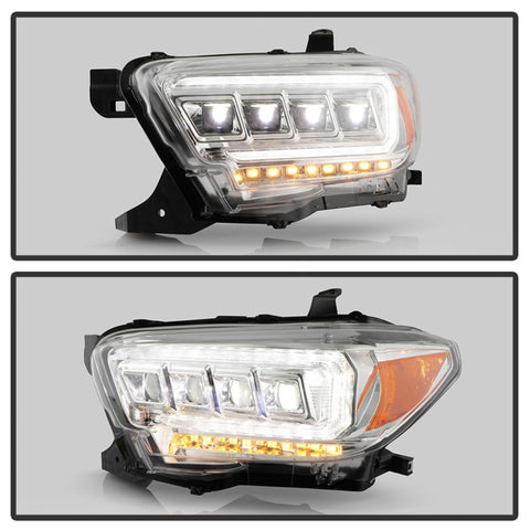 Spyder 16-20 Toyota Tacoma Halogen Model Only High-Power LED Headlights - Chrome PRO-YD-TT16HALAP-C - 5088369