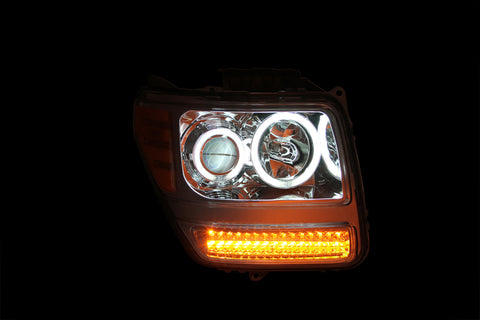 ANZO 2007-2012 Dodge Nitro Projector Headlights w/ Halo Chrome (CCFL) G2 - 111144