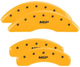 MGP 4 Caliper Covers Engraved Front & Rear 2019+ Ram 1500 Yellow Finish Silver MGP Logo - 55006SMGPYL