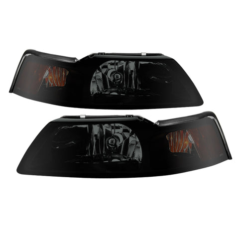 Xtune Ford MUStang 99-04 OEM Amber Headlights Black Smoked HD-JH-FM99-AM-BSM - 9030345