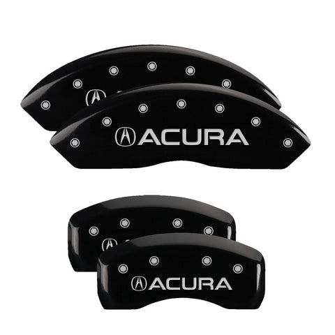 MGP 4 Caliper Covers Engraved Front & Rear Acura Black Finish Silver Char 2017 Acura RDX - 39022SACUBK