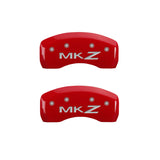 MGP 4 Caliper Covers Engraved Front Lincoln Engraved Rear MKZ Red finish silver ch - 36018SLCZRD