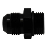 DeatschWerks 8AN ORB Male to 8AN Male Flare Adapter (Incl O-Ring) - Anodized Matte Black - 6-02-0402-B