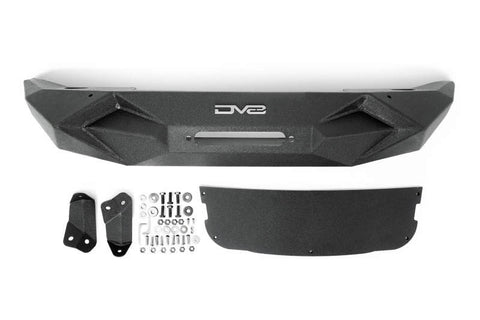 DV8 Offroad 07-18 Jeep Wrangler JK/JL Steel Stubby Front Bumper w/ Light Bracket & Winch Plate - FBSHTB-24