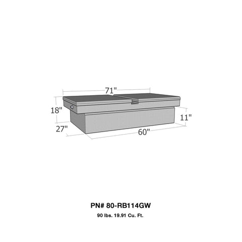 Westin/Brute Gull Wing Lid Full Size Xtra Wide - Aluminum - 80-RB114GW