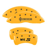 MGP 4 Caliper Covers Engraved Fr Lincoln Rr Star Logo Yellow Finish Blk Char 2009 Lincoln Navigator - 36010SLC1YL