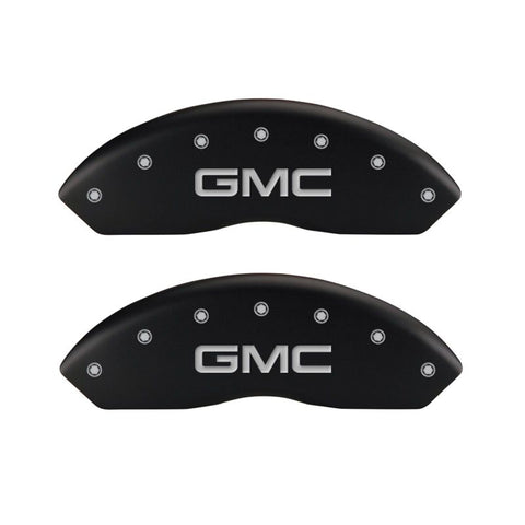 MGP 4 Caliper Covers Engraved Front & Rear GMC Red finish silver ch - 34210SGMCRD