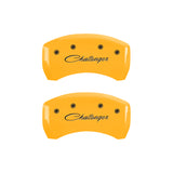 MGP 4 Caliper Covers Engraved F & R Cursive/Challenger Yellow Finish Black Char 2006 Dodge Charger - 12005SCLSYL