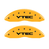 MGP 4 Caliper Covers Engraved Front & Rear Vtech Yellow finish black ch - 20201SVTCYL