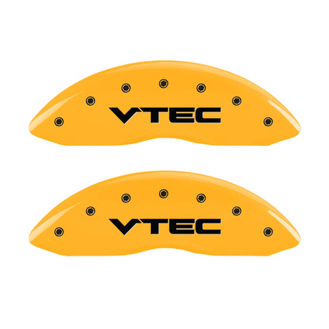 MGP 4 Caliper Covers Engraved Front & Rear Vtech Yellow finish black ch - 20201SVTCYL