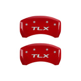 MGP 4 Caliper Covers Engraved Front Acura Engraved Rear TLX Red finish silver ch - 39018STLXRD