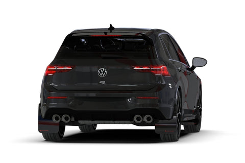 Rally Armor 2022 MK8 Volkswagen Golf GTI/R Black UR Mud Flap w/ White Logo - MF80-UR-BLK/WH