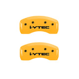 MGP 4 Caliper Covers Engraved Front & Rear i-Vtec Yellow finish black ch - 20214SIVTYL