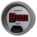 AutoMeter Gauge Tach 3-3/8in. 10K RPM In-Dash Digital Silver Dial W/ Red Led - 6597