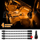 XK Glow Single Color XKGLOW UnderglowLED Accent Light Car/Truck Kit Amber - 4x8In - XK041004-A