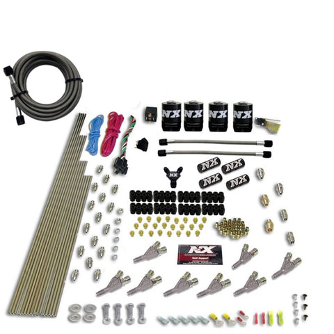 Nitrous Express STD Nozzle Nitrous Kit (200-500HP) Gas w/Dist Block & 4 Solenoids w/o Bottle - 80018-00