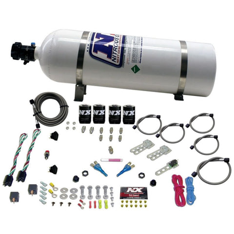 Nitrous Express Ford EFI Dual Stage Nitrous Kit (50-150HP x 2) w/15lb Bottle - 20124-15