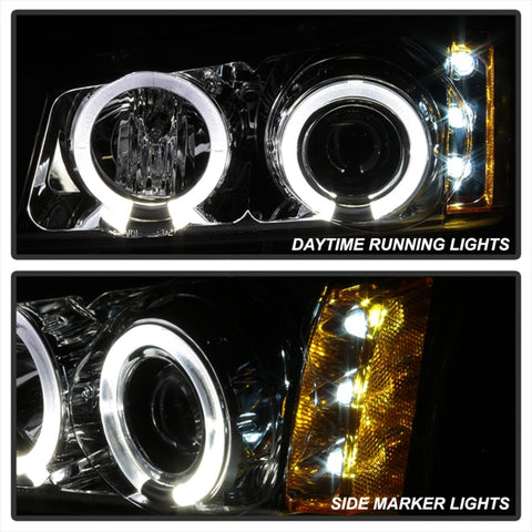 Spyder Chevy Silverado 1500 03-06 Projector Headlights LED Halo LED Ambr Reflctr Ch PRO-YD-CS03-AM-C - 5009463