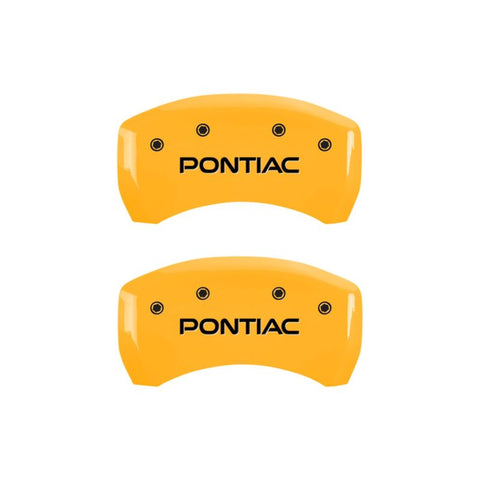 MGP 4 Caliper Covers Engraved Front & Rear Pontiac Yellow Finish Black Char 2001 Pontiac Firebird - 18028SPOPYL