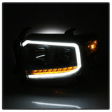 xTune 14-17 Toyota Tundra DRL LED Light Bar Projector Headlights - Black (PRO-JH-TTU14-LB-BK) - 9043024