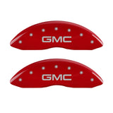 MGP Front set 2 Caliper Covers Engraved Front GMC Red finish silver ch - 34207FGMCRD