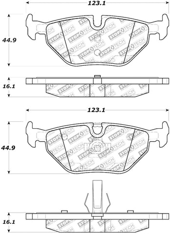 StopTech Street Select Brake Pads w/Hardware - Rear - 305.06920